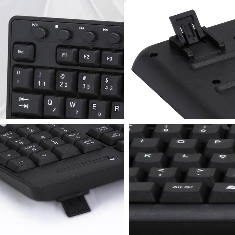 Combo Teclado e Mouse Sem Fio USB Preto image number 1